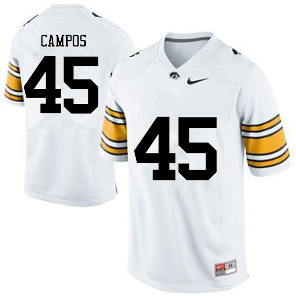 Men Iowa Hawkeyes #45 Ben Campos College Football Jerseys-White